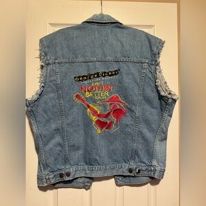 George Dickel Merle Haggard 1987 Tour Embroidered Denim Vest XL